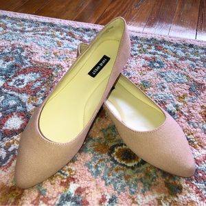 Brand New Nine West Speak Up Almond Toe Flats Blush Fabric Size 7